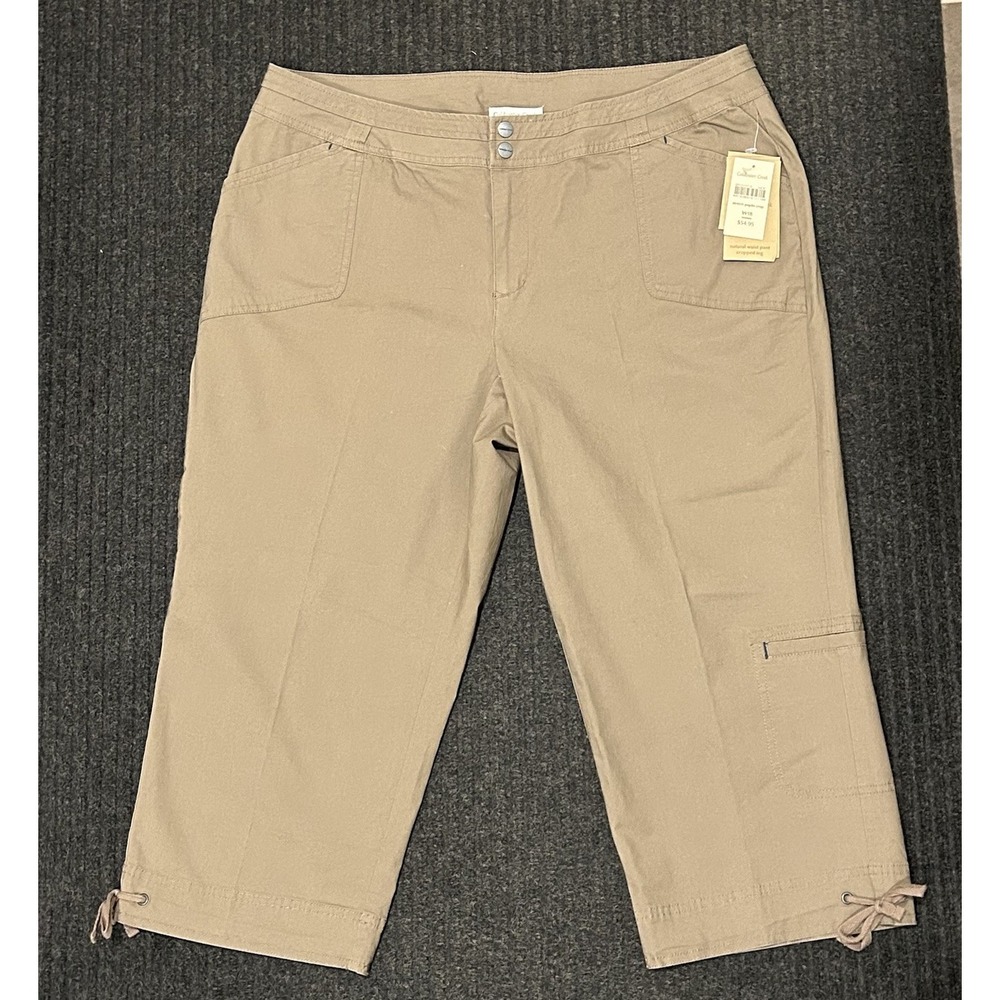NWT Coldwater Creek Capri Pants ~Women's 18~ Hi-Rise Tan/Clay Stretch $55‎